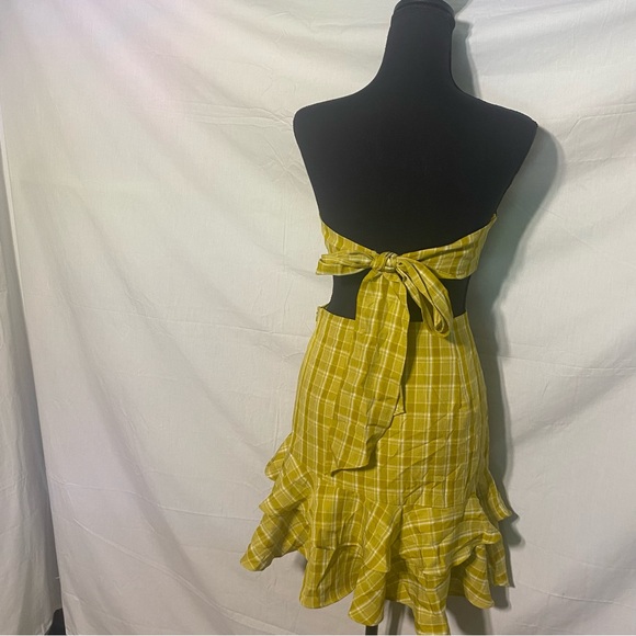 Fashion Nova Plaid Matching‎ Skirt Set in a vibrant yellow. Sz M. - Picture 3 of 6